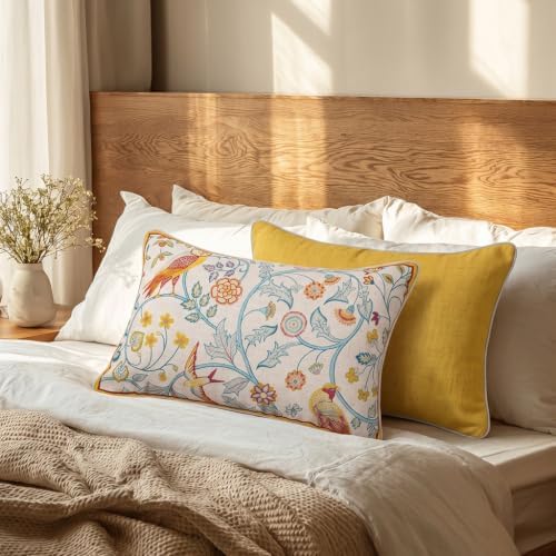 patdrea Designer French Lumbar Throw Pillow Cover,12"x20",Set of 2