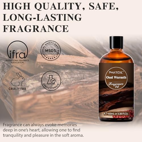 PHATOIL Oud Warmth Fragrance Oil for Diffuser Aromatherapy 3.38FL.OZ