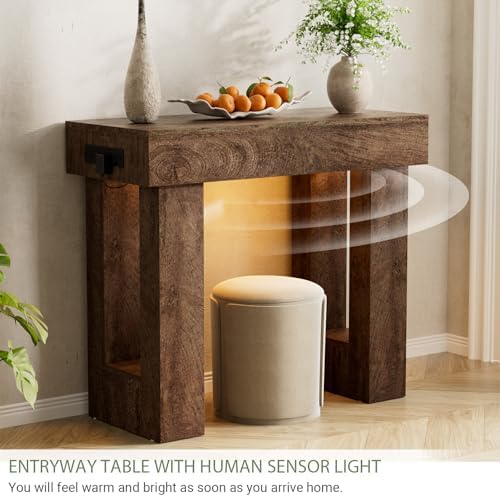 Unikito 39" Entry Table with Sensor Light & AC Outlets with USB-C Ports