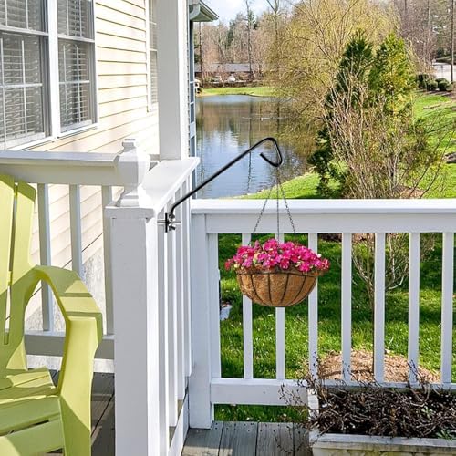MIXXIDEA 11 Inch Long Fence Deck Hook Rail Hanging Mounting Kit Heavy Duty Bird Feeder Hook Decorative Hanger for Bird Feeders Planters Suet Baskets Lanterns on Balcony Porch Railing Fence