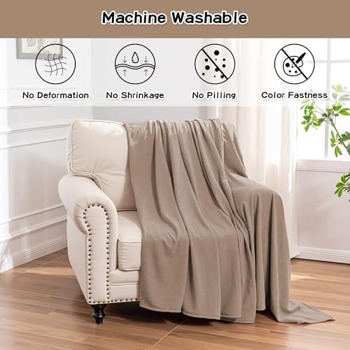 MEETSKY Small Couch Cover Oversized Armchair Sofa Covers Washable for Dogs Single Recliner Sofa Slipcover, Cat Scratch Proof Soft Sofa Throw Protector for Pets, 71" x 91", Khaki