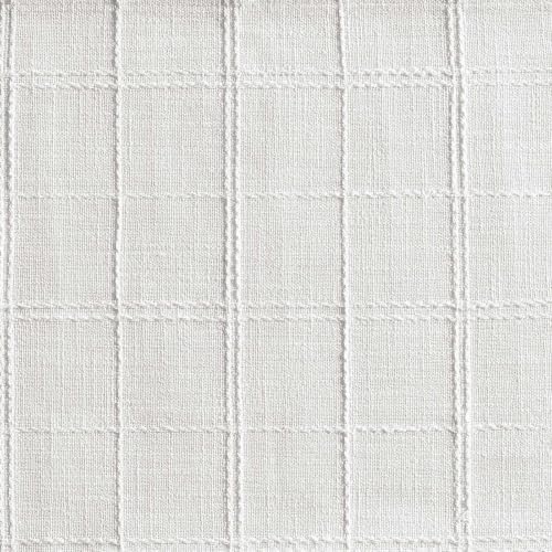 ZeeMart Linen Checked Farmhouse Table Runner, 13x48 Inches Bright White