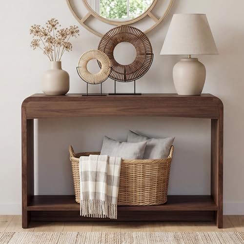 Farmhouse Entryway Table, 43.7" Console Table with Open Shelf