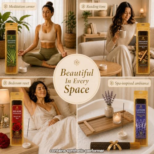 RAINFLOW Incense Sticks 160 Pack, 8 Scents Indian Incense Variety Pack