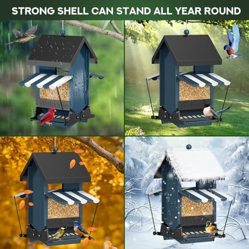 Squirrel Proof Metal Hanging Bird Feeder for Outdoors, 5LB