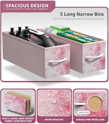 Sorbus 5-Drawer Narrow Dresser for Bedroom (Tie Dye Pink)