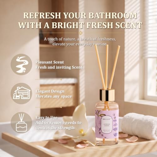 Airkeep Reed Diffuser Set, 3 Pack Lavender Garden Wild Mint&Eucalyptus Forest Mist Fragrance Oils for Home, Long Lasting Aroma with Reed Sticks for Bedroom, Bathroom, Living Room & Office