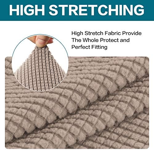 Turquoize 2 Piece Chair Covers Chair Slipcovers for Living Room Armchair Sofa Covers Chair Couch Cover with Arms Washable Furniture Protector for Chairs Feature Thick Jacquard Fabric (Chair, Sand)