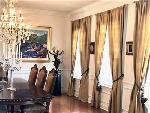 DÉCOPRO Lavish Large Curtain & Drapery Hand Crafted Tassel Tiebacks Tassel Length 9" (22.5cm) 34" Spread (86cm) (Style# TBIL1) Golden Medley Black #K9C4 (Pure Black Yellow Gold Light Gold) Set of 2