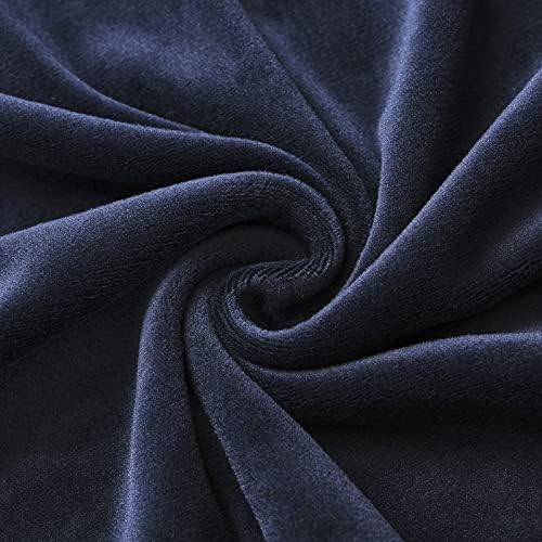 MIFXIN Velvet Wingback Chair Cover Slipcover Stretch Washable Sloping Armchair Dining Chair Protector Seat Cover for Dining Room Banquet Home Party Decor (Set of 4, Navy Blue)