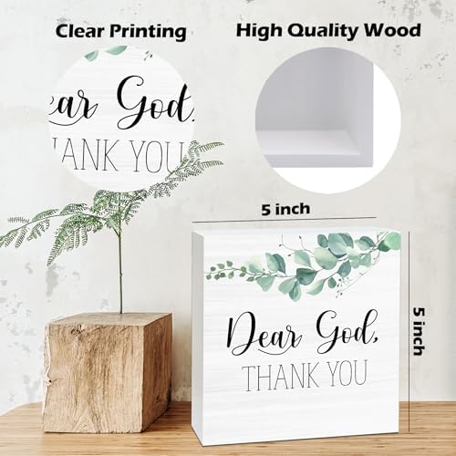 Farmhouse Decor, Christian God Home Decorations, Aesthetic Entry Way Table Shelf Wood Box Decor, Living Room Table Accessories, Boho Office Decorations For Work (05)