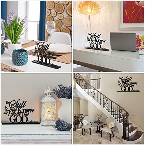 Jetec 1 Pc Remember Prayed Sign Wood Blessed Table Decor, Black, Be Still