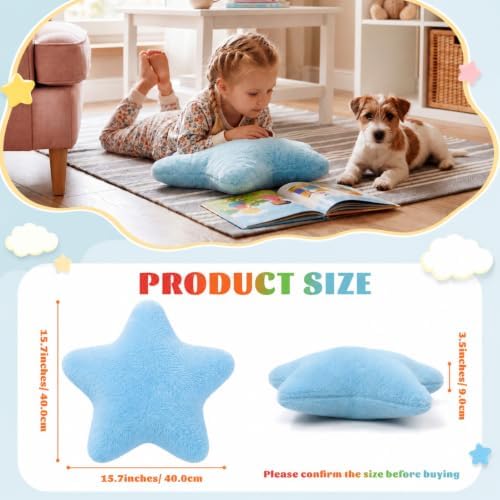 Soaoo 5 Pcs Star Fluffy Pillow Star Shape Pillow, Bright Rainbow Collection