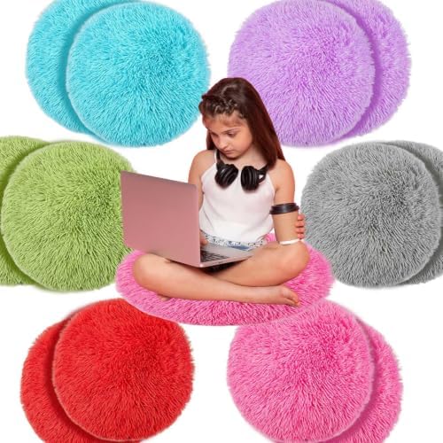 12 Pcs Classroom Rug– 16" Soft Non Slip Circle Rug Set for Classroom