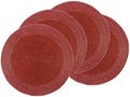 COTTON CRAFT Glitz Handmade Beaded Charger Placemats - Set of 4 - Red