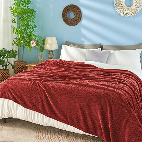 inhand Fleece Throw Blanket, Super Soft Fuzzy Blanket for Couch Sofa Bed Office, Cozy Plush Fleece Blanket Throw Size, Washable Lightweight Flannel Blankets Throw for All Season(50”x60”,Burgundy)