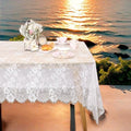 Rectangular Lace Tablecloth 5 Pieces 10FT White Table Cloth Vintage Fabric