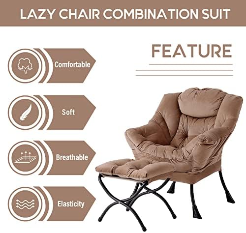 LITA Lazy Chair with Ottoman, Comfy Accent Reading Chair