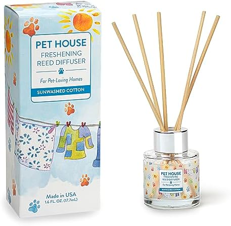 Sunwashed Cotton Home Freshening Reed Diffuser Set Pet House