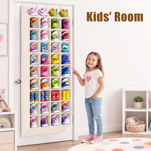 30-40 Pairs Over the Door Shoe Organizer, 10-Tier Door Shoes Rack