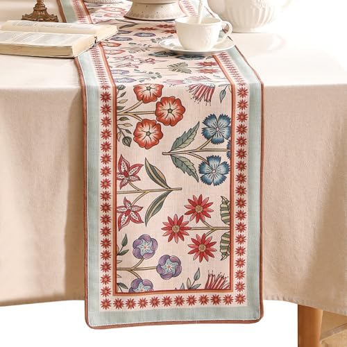 bilin gaier Designer Vintage French Small Table Runner,63"x12"
