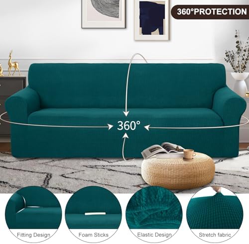 U-NICE HOME Oversized Stretch Couch Cover Slipcover, Blue