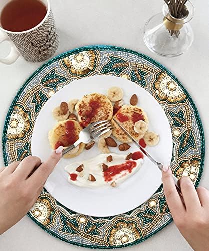 Beaded Round Placemats 13 Inch, Decorative Charger Placemats