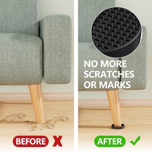 Non Slip Furniture Pads for Hardwood Floors - 8PCS 2" Caster Cups, Round