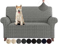 ZNSAYOTX Loveseat Covers High Stretchy Spandex Pet Friendly Sofa Slipcover 1 Piece Non Slip Couch Furniture Protection Covers (Black and White, Loveseat)