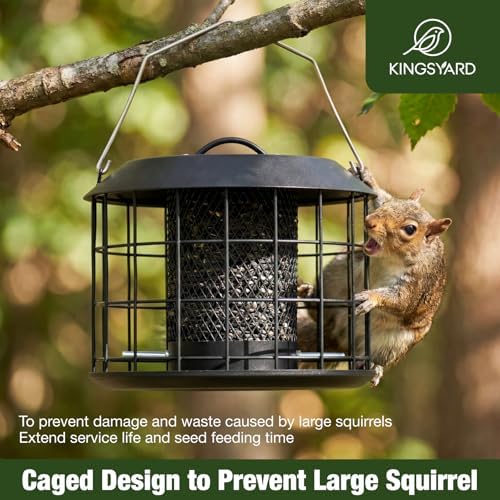 Kingsyard Squirrel Proof Metal Mesh Tube Bird Feeder
