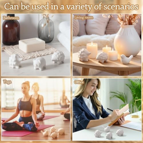 Thenshop 4 Pcs Ceramic Stone Diffuser Aromatherapy Stone for Essential Oil