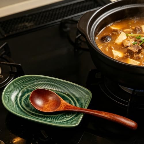 Ceramic Spoon Rest, Utensil Rest for Stove, Counter & Coffee Bar