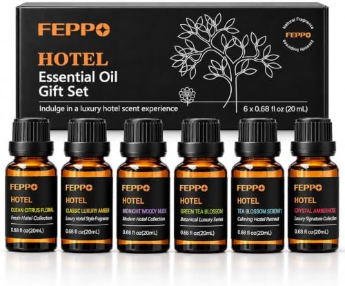 FEPPO Hotel Diffuser Oils Gift Set, 6 Luxury Fragrance Oil - 0.68fl oz x 6