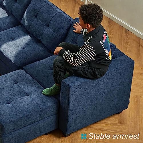 Belffin Armrest Module for Modular Sectional Sofa Couch Side Armrest for Sectional Modular Sofa Fabric Blue
