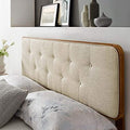 Modway MOD-6235-WAL-BEI Collins Tufted King Fabric and Wood Headboard, Walnut Beige