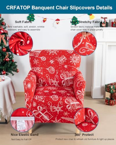 CRFATOP Accent Chair Cover Christmas Armchair Slipcover for Living Room