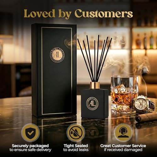 Black Reed Diffusers for Home | Premium Fragrance Diffuser | Reed Diffuser Sticks in Oil Set with Sunlit Citrus Scent | Smell Good Stuff | Long-Lasting Oil for Bathroom & Office (5 oz)
