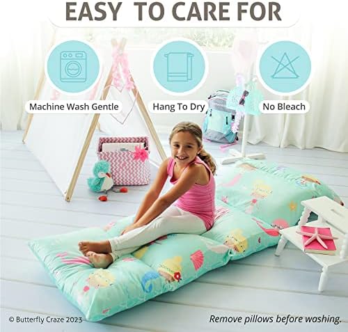 Butterfly Craze Floor Pillow Cover Plush Folding Lounger Bed Cushion Case