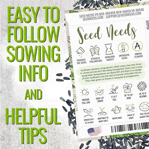 Seed Needs Sunflower Seeds Variety Pack of 2 Helianthus Flowers to Plant
