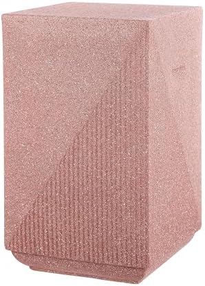 JONATHAN Y Adrian Outdoor Side Table Stool Polyresin 21", Pink Terrazzo