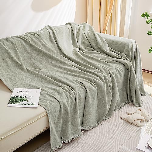 MEETSKY Couch Cover Sofa Cover Washable,Chenille Jacquard Sofa Covers for 2 Cushion Couch Sofa, Sofa Slipcover Loveseat Pet Couch Covers for Sectional Sofa, 71" x 118", Sage Green