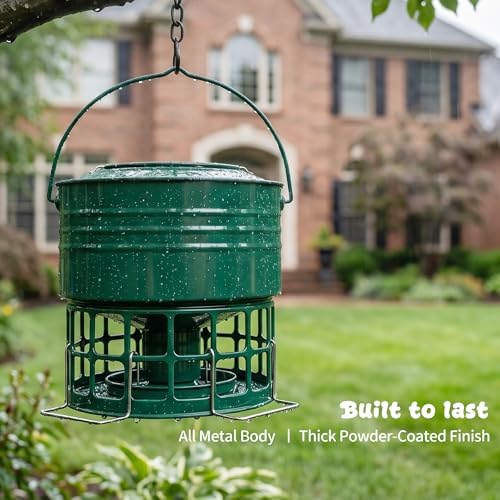 8-10LBS Squirrel Proof Metal Wild Bird Feeder with 32 Feeding Holes, Jasper