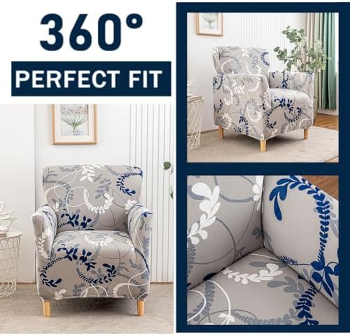 Accent Chair Covers with Arms Stretch Mid Century Modern Accent Chair Slipcovers 1-Piece Printed Banquet Arm Chair Cover Couch Sofa Covers Protector for Living Room Office Hotel #10