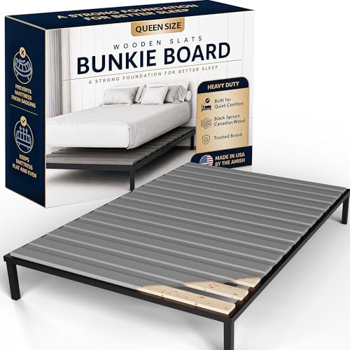 Treaton, 0.75-Inch Heavy Duty Horizontal Wooden Bunkie Board/Bed Slats, 78" x 60", Grey