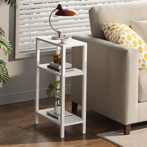 TUTOTAK Narrow Side Table, 3-Tier Small End Table for Couch