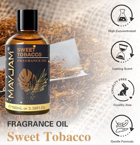 MAYJAM Sweet Tobacco Fragrance Oil for Diffusers for Home, 100ML/3.38FL.OZ