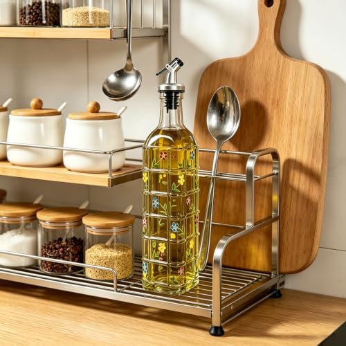 17oz Glass Square Olive Oil Dispenser with Pour Spout