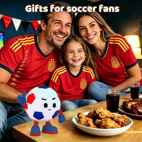 Amaredom Soccer Night Light for Kids, Cute Soccer Lamp - Blue & Red