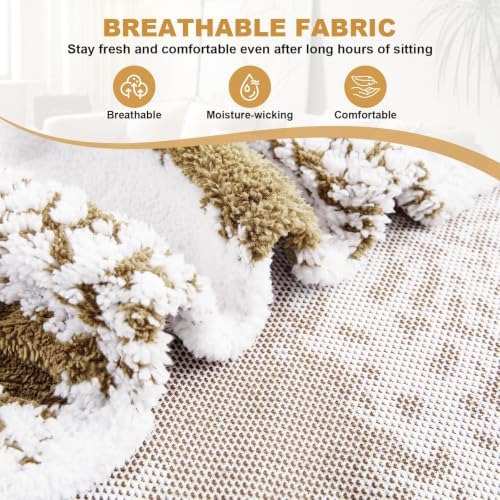 Striped Sherpa Armchair Slipcover, Stretch Plush Pet Friendly Accent Chair Cover with Elastic Bottom, Machine Washable Furniture Protector for Small Banquet Armchair