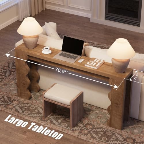 70.9" Farmhouse Entryway Table, Wood Console Table, Behind Couch table